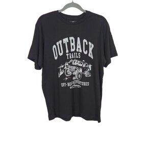 Outback Trails Off Road Adventures Short‎ Sleeve Graphic Tee Cotton in Black Med